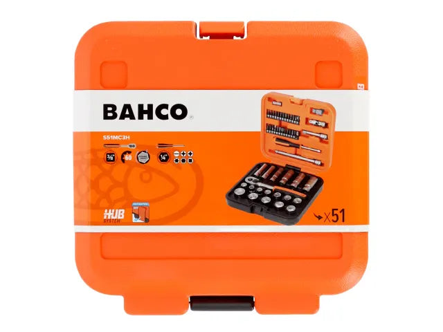 S51MC3H 3/8in Drive Standard and Deep Socket & 1/4in Bit Set, 51 Piece