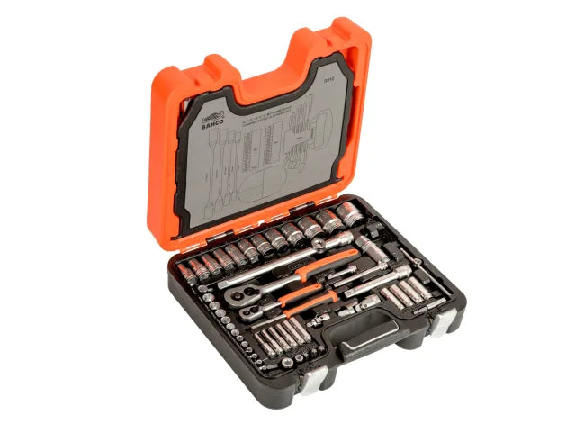 S910 1/4 & 1/2in Drive Socket & Spanner Set, 92 Piece