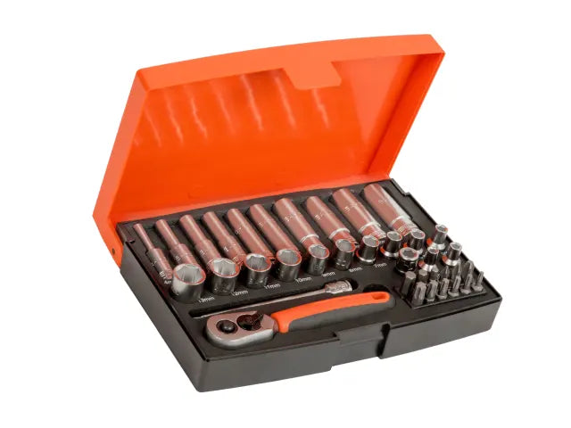 SL25L 1/4in Deep Drive Socket Set, 37 Piece