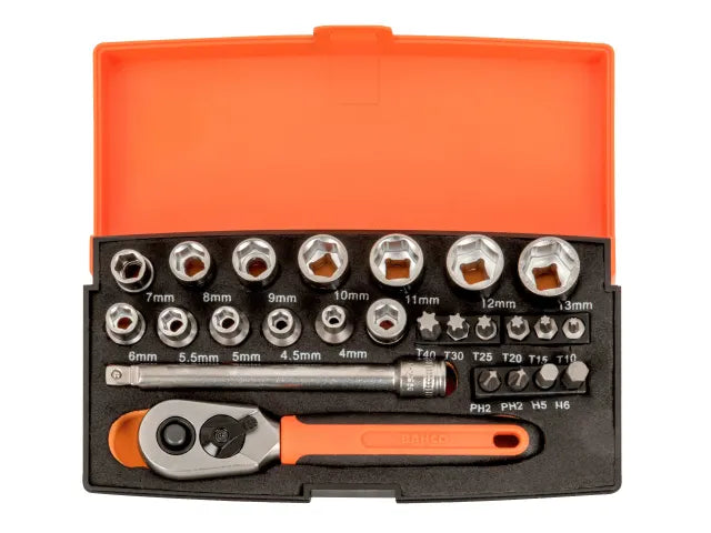1/4in Drive Socket Set, 25 Piece