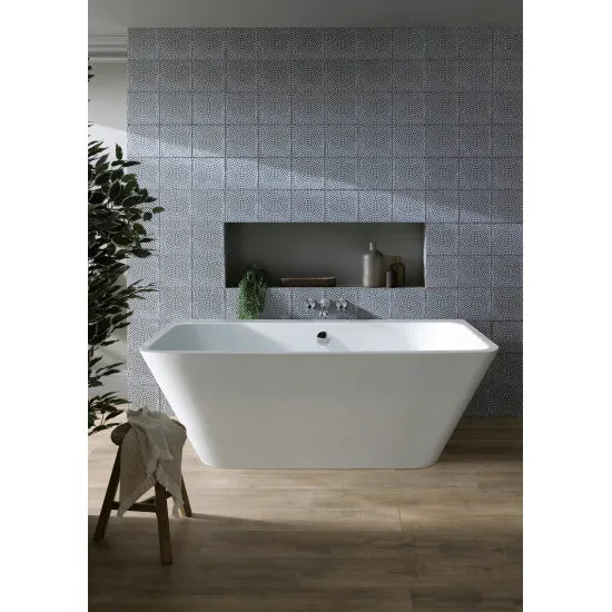BC Designs Ancora 1600mm Back To Wall Bath With Waste