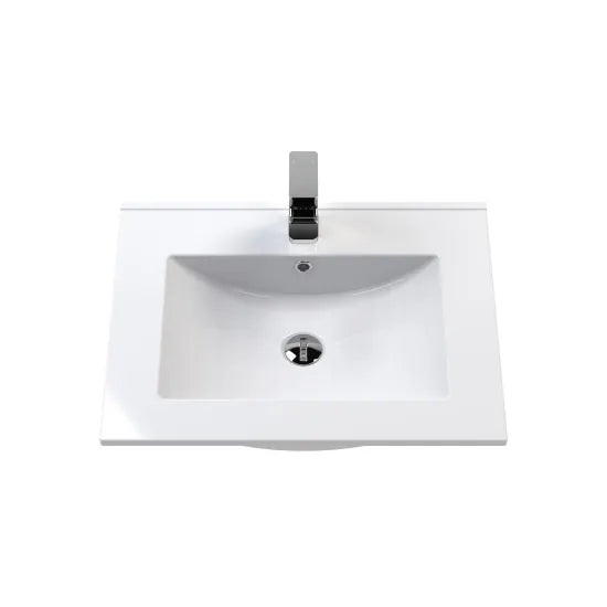 600mm Wall Hung Single Drawer Unit & Basin Set 1 Tap Hole (Drawer Unit, Basin or Set)