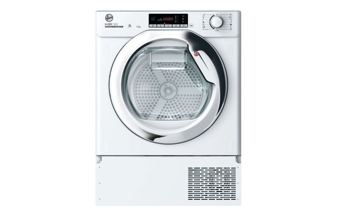 Hoover H500 BATD H7A1TCE-80 B/I 7kg Heat Pump Condenser Dryer - White w/Chrome Door