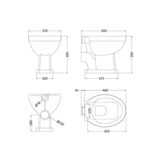 Bayswater Fitzroy Traditional Toilet High/Low Level Pan