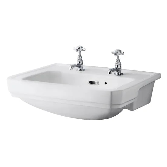 Bayswater 560mm 2 Tap Hole Semi-recessed Basin