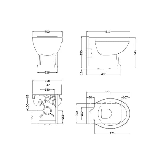 Bayswater Fitzroy Traditional Wall Hung Pan