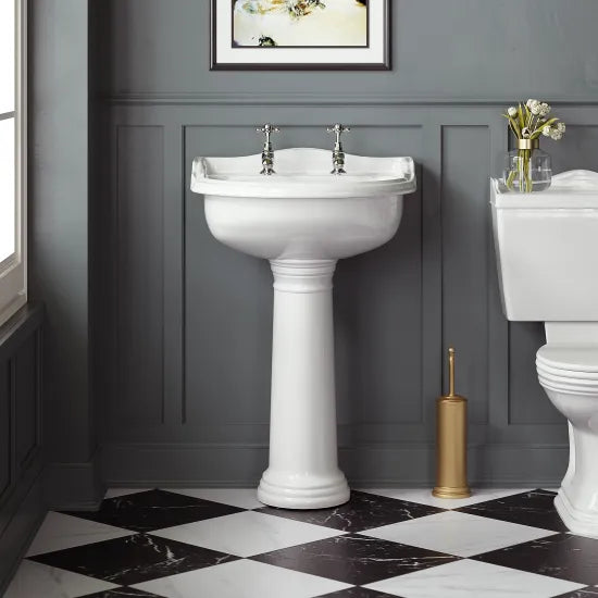 Bayswater Porchester 2 Tap Hole 600mm Ceramic Basin