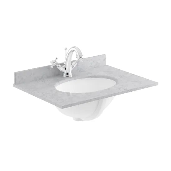 Bayswater 1 Tap Hole 600mm Single Bowl Grey Marble Top Basin