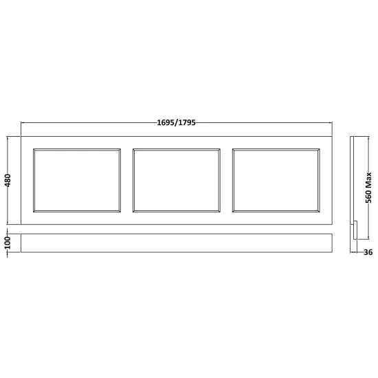Bayswater 1700mm MDF Matt Front Bath Panel