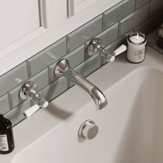 Old London Topaz Chrome Wall Mounted Bath Spout