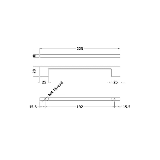 BC Designs  D Shaped Furniture Handle