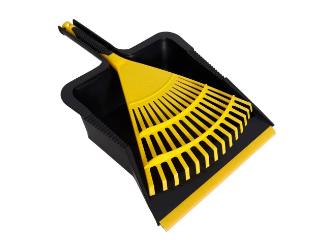 Heavy-duty Dustpan and Large Hand Rake Set