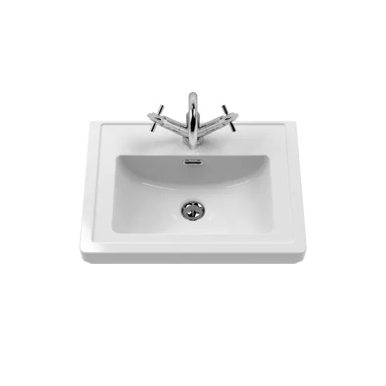 Old London Bexley 500mm Cool Grey 1 Drawer Floor Standing Vanity Unit With 1 Tap Hole Basin