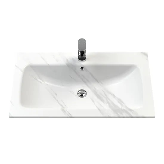 Old London Bexley 800mm Cool Grey 1 Drawer Floor Standing Vanity Unit With 1 Tap Hole  Basin
