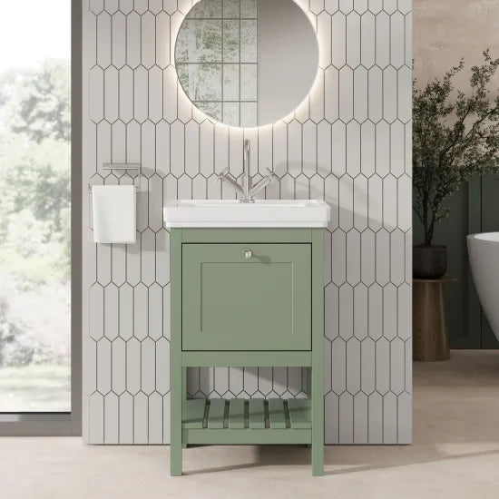 Old London Bexley 500mm Fern Green Floor Standing Vanity Unit