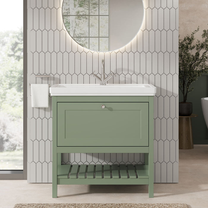 Old London Bexley 800mm Fern Green Floor Standing Vanity Unit