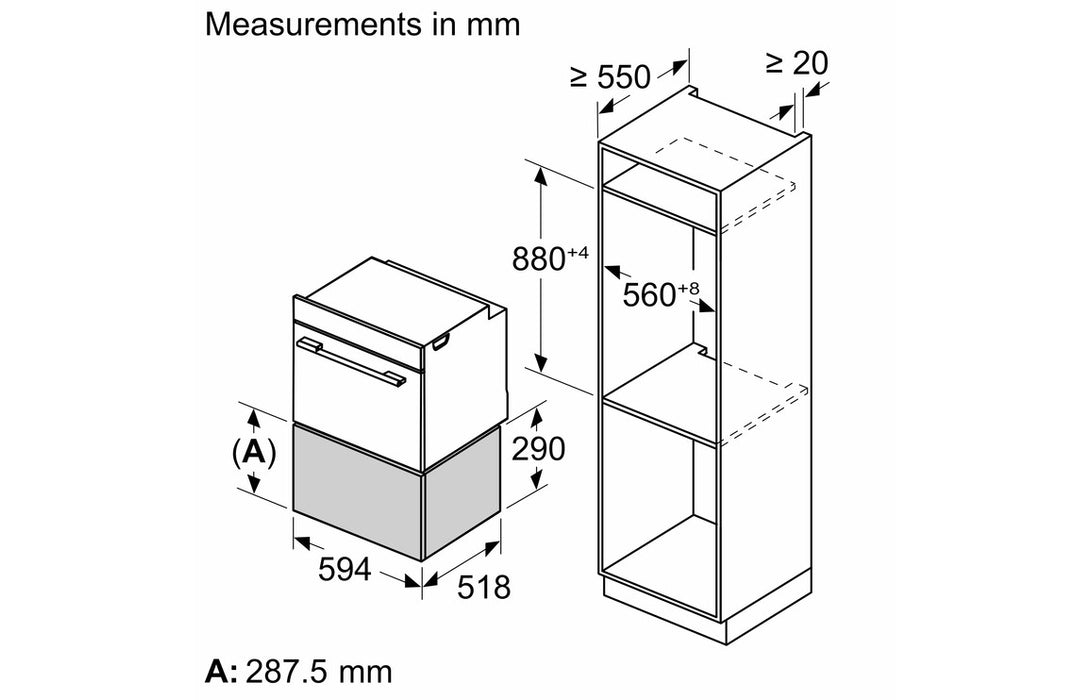 Bosch Series 8 BID7101B1B 29cm Warming Drawer - Black