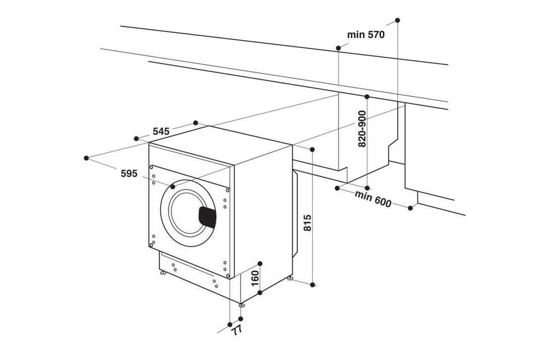 Hotpoint BI WMHG 91485 UK B/I 9kg 1400rpm Washing Machine
