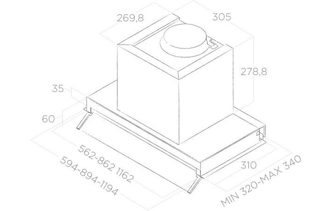 Elica Boxin HE 60cm Integrated Hood - St/Steel & White Glass