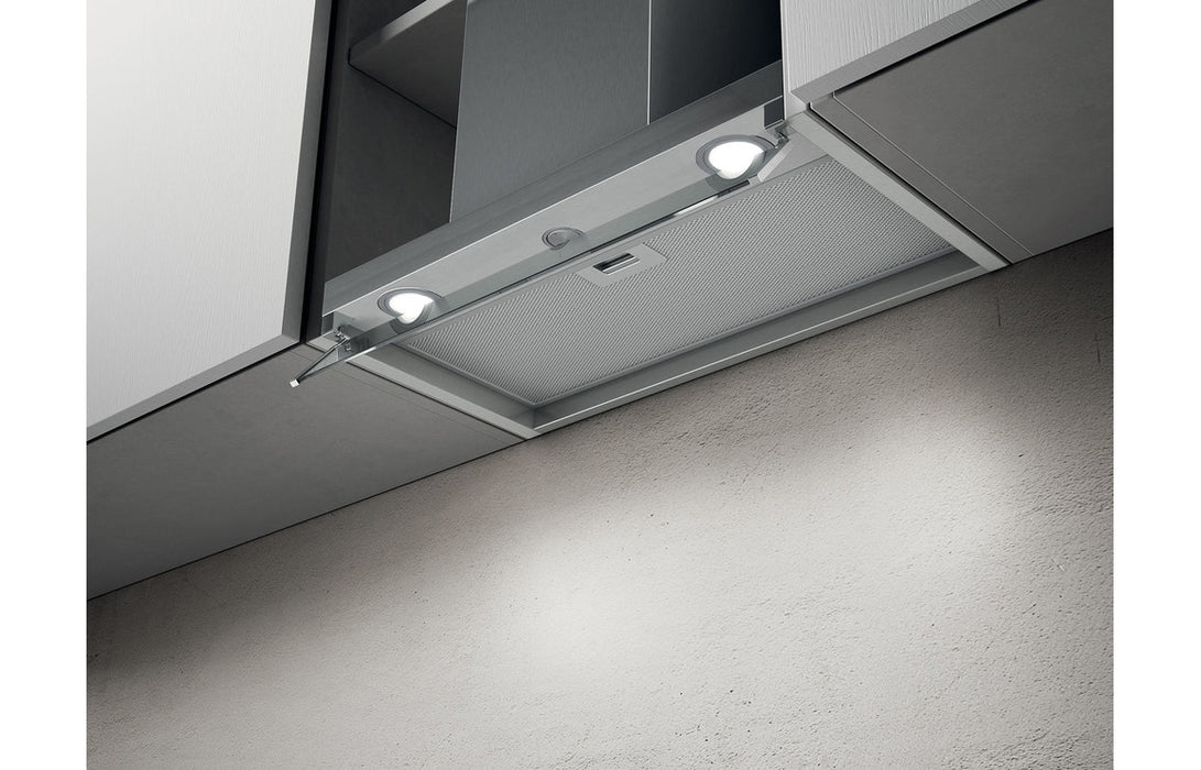 Elica Boxin Lux 60cm Integrated Hood - St/Steel & White Glass