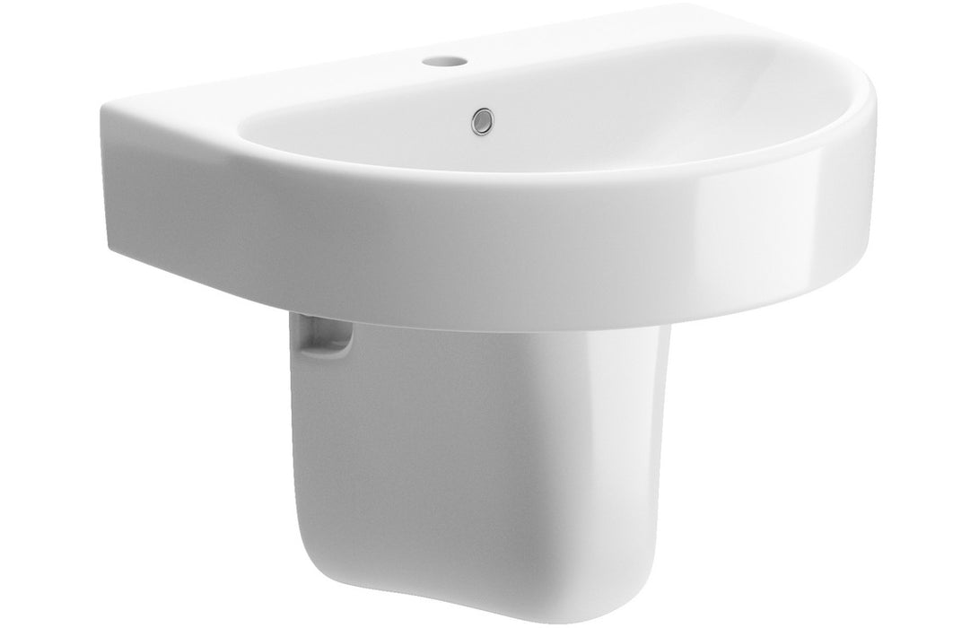Silvain 555x430mm 1TH Basin & Semi Pedestal
