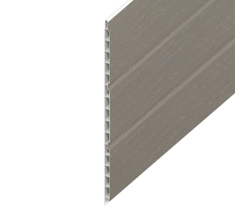 Balmoral Grey Woodgrain Hollow Soffit Board (5m Length)