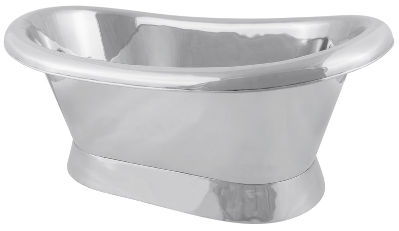 Hurlingham Copper Nickel Roll Top Bateau Basin 650x275 Countertop Basin