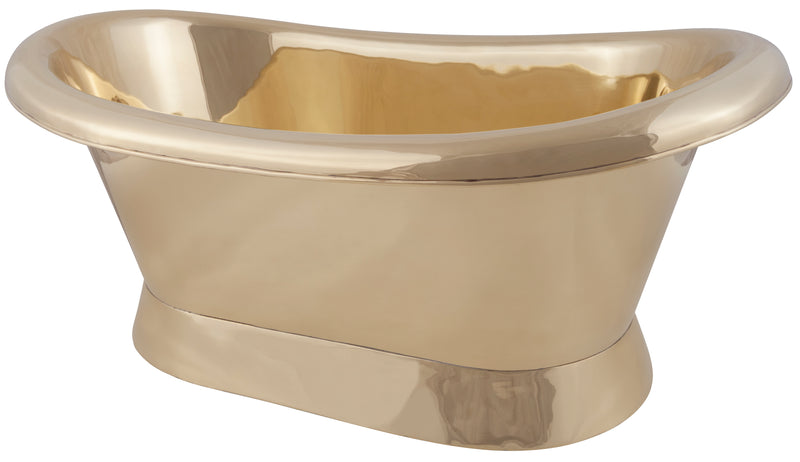 Hurlingham Copper Nickel Roll Top Bateau Basin 650x275 Countertop Basin
