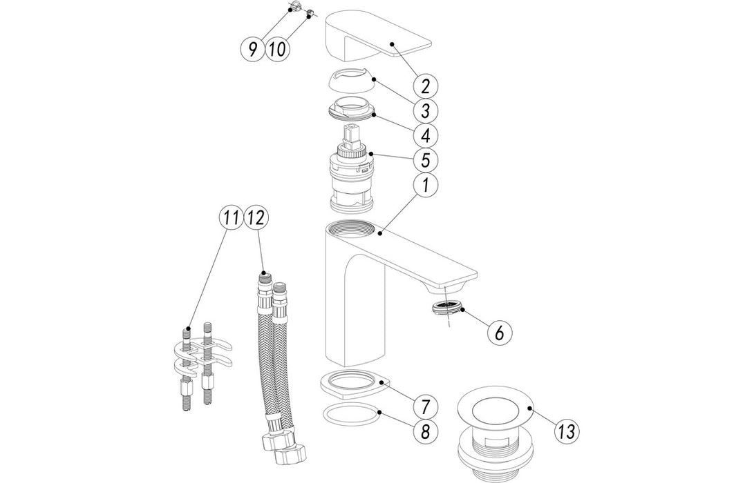Belvano Basin Mixer & Waste - Chrome