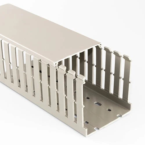 Betaduct H: 75mm x W: 100mm PVC Grey Open Slot Cable Trunking — Trade ...