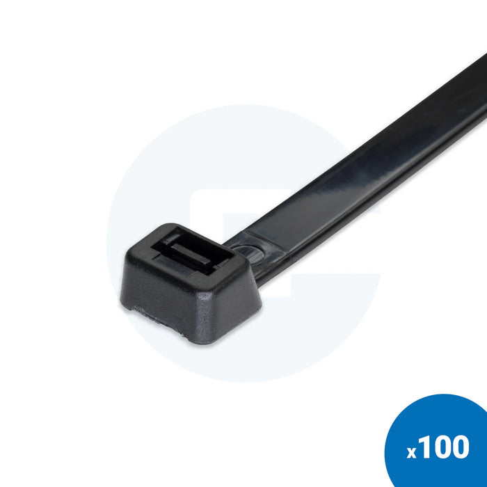 Black Polypropylene Cable Ties - Pack of 100