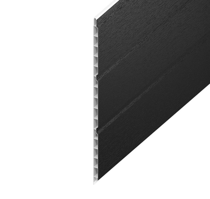Black Ash Woodgrain Hollow Soffit Board (5m Length)