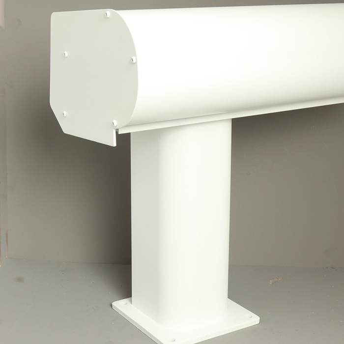 Bosco Veranda - Traffic White - Round Gutter - Rounded with Base Plate