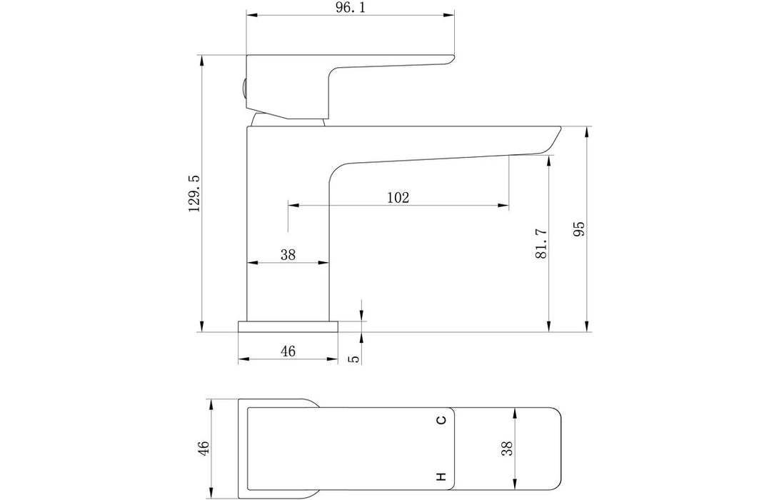 Briano Cloakroom Basin Mixer & Waste - Chrome