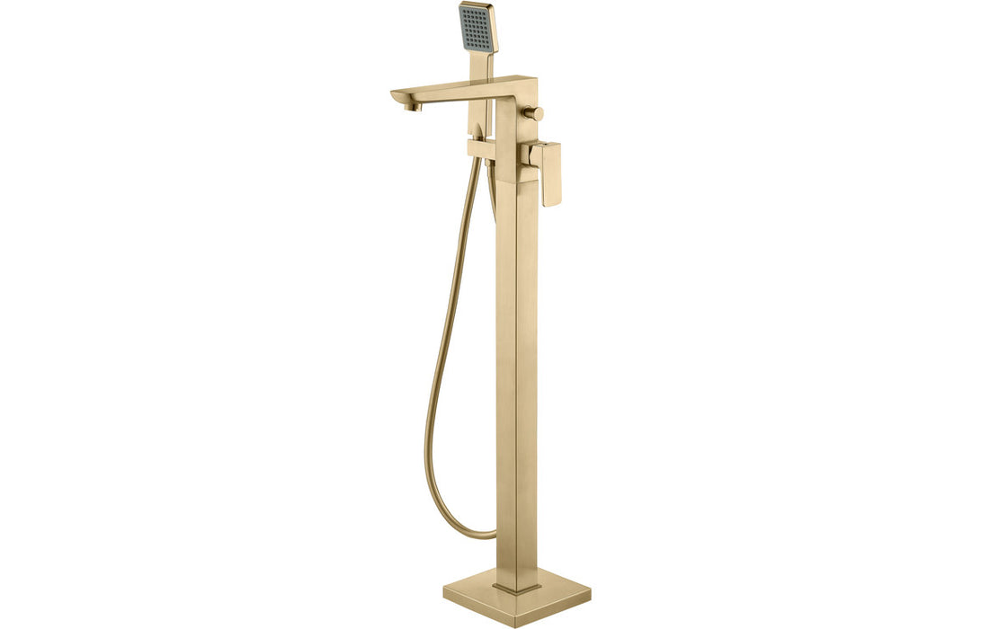 Briano Floor Standing Bath/Shower Mixer - Brushed Brass