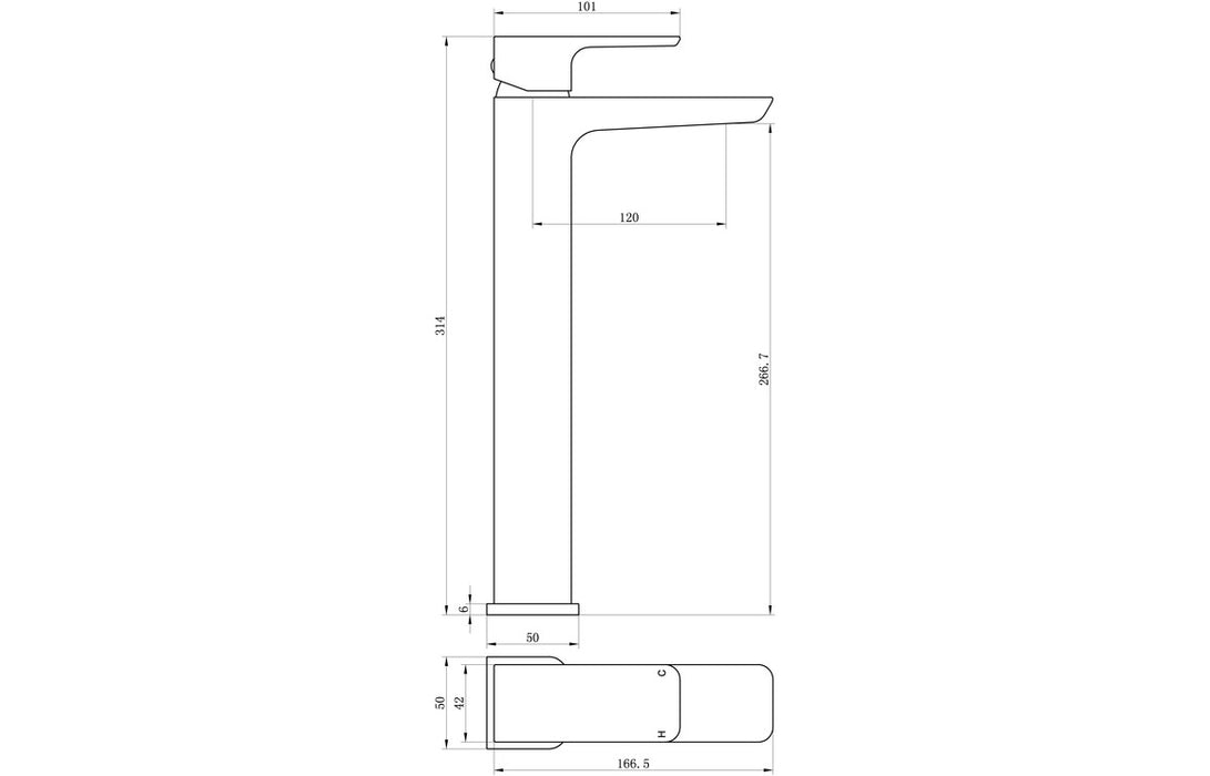 Briano Tall Basin Mixer - Chrome
