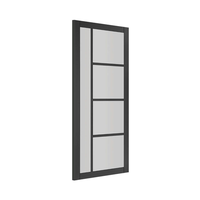 Deanta Brixton Black Prefinished Glazed Door