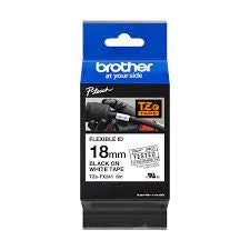 Brother Pro Tape Tze-Fx241 Flexible Id Tape - Black On White, 18Mm