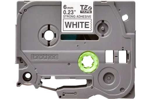 Brother Pro Tape Tze-S211 Strong Adhesive Tape Black On White 6mm