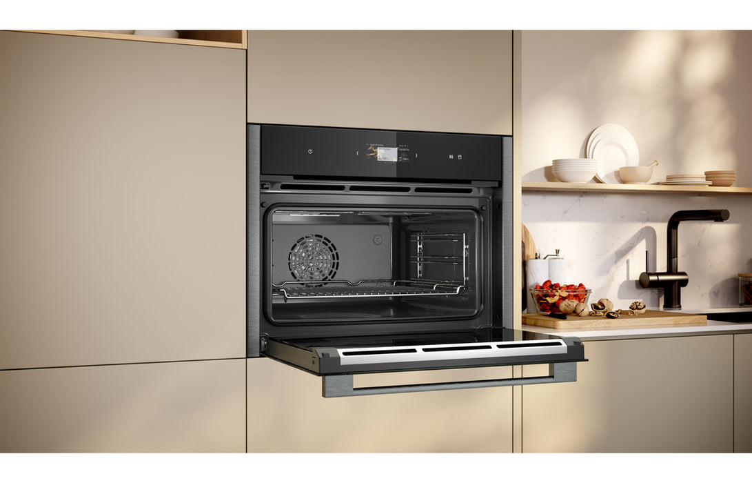 Neff N90 C24FS31G0B Compact Oven w/Steam - Black w/Graphite Trim