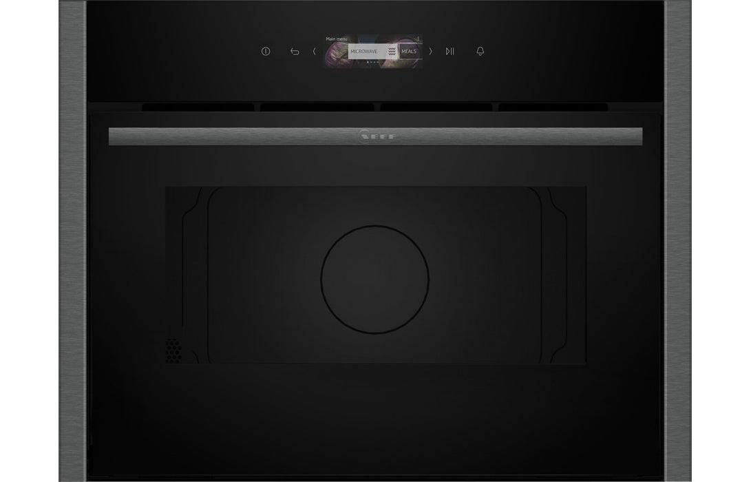 Neff N70 C24GR3XG1B B/I 1000W Compact Microwave & Grill - Black w/Graphite Trim