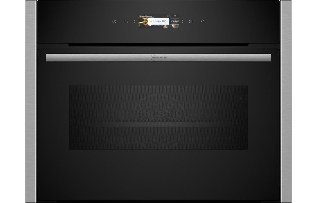 Neff N70 C24MR21N0B Compact Electric Oven & Microwave - Black w/Steel Trim