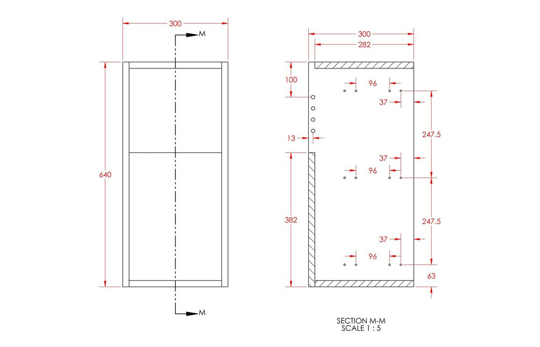 Siena 300mm Standard 3 Drawer Unit - White Gloss