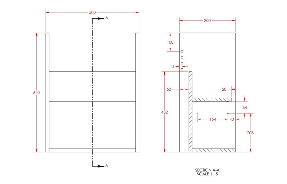 Siena 500mm Standard Basin Unit - Matt Graphite Grey