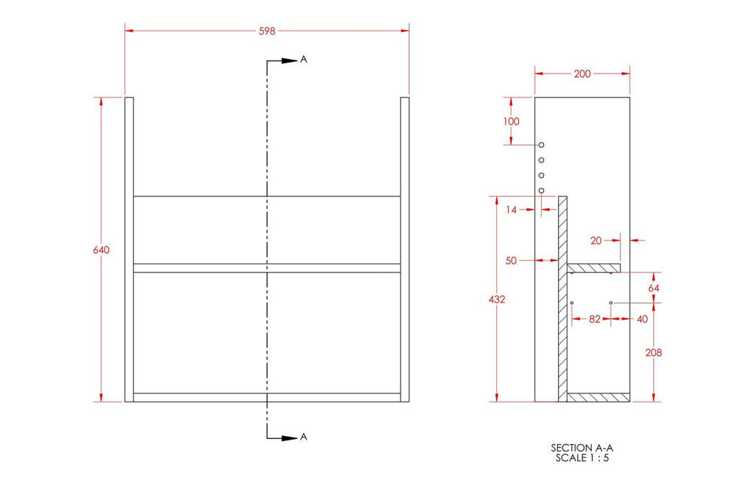 Siena 600mm Slim Basin Unit - Matt Arley Blue