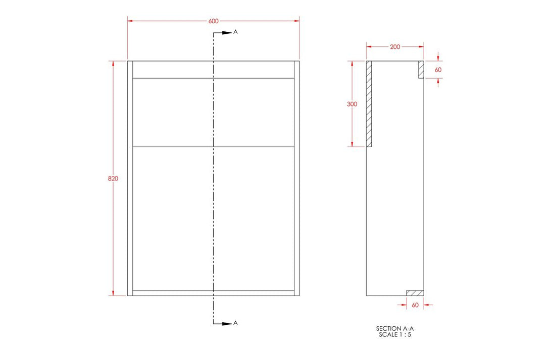 Siena 600mm Slim WC Unit - Matt Graphite Grey