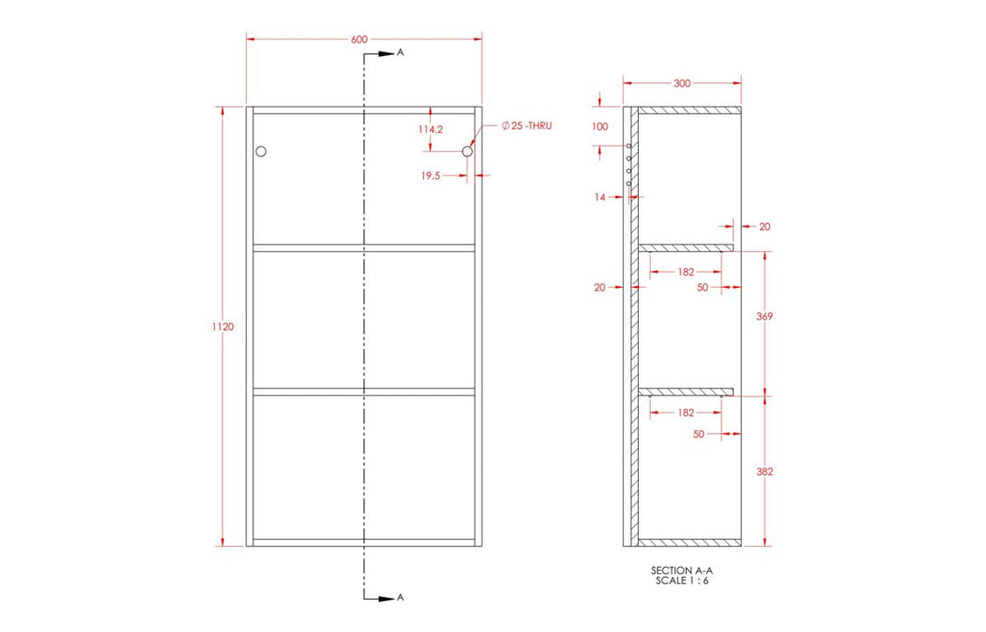 Siena 600mm Standard 2 Door Storage Unit - White Gloss