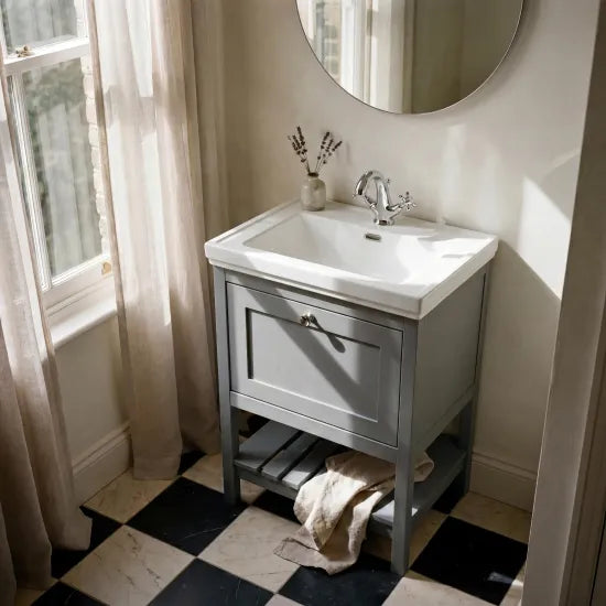 1 Tap Hole 600mm Traditional Fireclay Basin