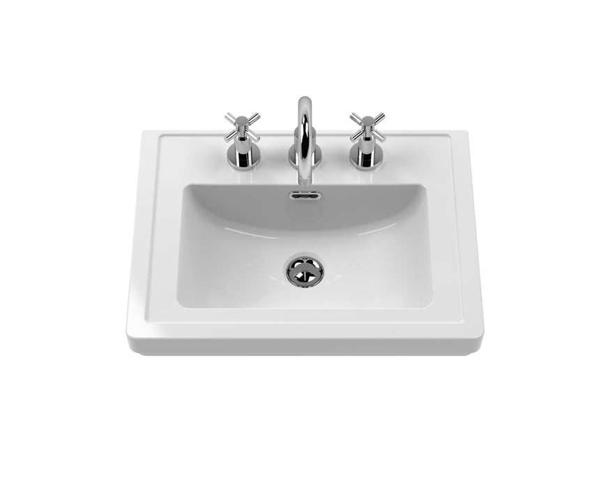 3 Tap Hole 500mm Traditional Fireclay Basin