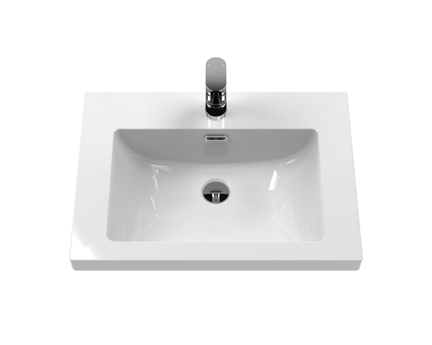 1 Tap Hole 600mm Contemporary Fireclay Basin